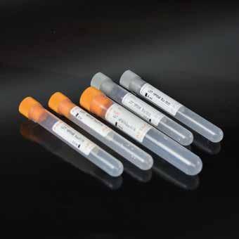 GLUCOSE TUBES PROVETTE PER GLUCOSIO KF+NA 2 EDTA polypropylene test tubes, with pressure cap, suitable for determining glucose.