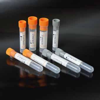 BLOOD COLLECTION TUBES / PROVETTE CON ANTICOAGULANTE BLOOD/SANGUE TEST TUBE/PROVETTA CAP COLOUR/COLORE TAPPO 2203 2.5 ml Ø 12 x 86 mm Orange / Arancione 2204 5.