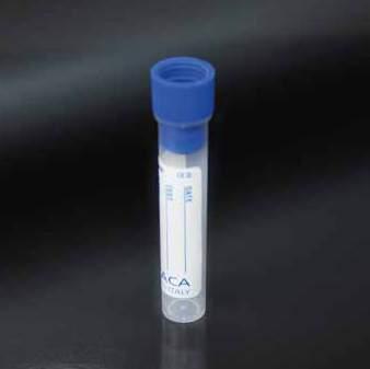 Provette in polipropilene, tappo a pressione di colore blu, idonee per analisi in Chimica Clinica e in Immunologia. BLOOD/SANGUE TEST TUBE/PROVETTA 2400/1 1.