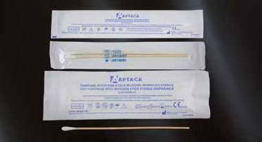 Medical Device of Class IIa suitable as well for surgical use. Tamponi sterili in spugna poliuretanica con asta in plastica con break-point 80 mm. Disponibili con puntale standard o fine.