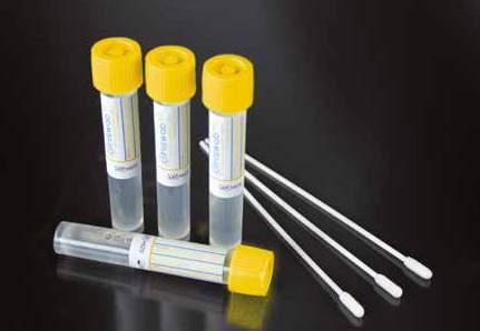 cliniswab SEQ 10 ML SURFACES & EQUIPMENT ANALYSIS SWABS Swabs with yellow screw cap test tube containing 10 ml of inhibitory isotonic saline solution.