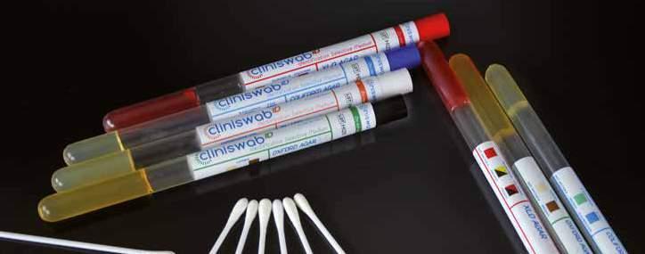 cliniswab ID MICROBIOLOGY PRODUCTS / PRODOTTI PER MICROBIOLOGIA Swabs with selective culture medium for the identification of surface contaminating bacteria in food and pharmaceutical environment.