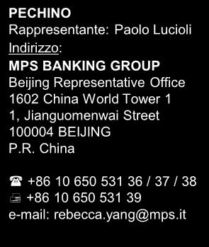 it Il CAIRO Rappresentante: Alessandro Lezzi MPS BANKING GROUP Cairo Representative Office 10,Saray El Gezira Street Soliman House Apt n.