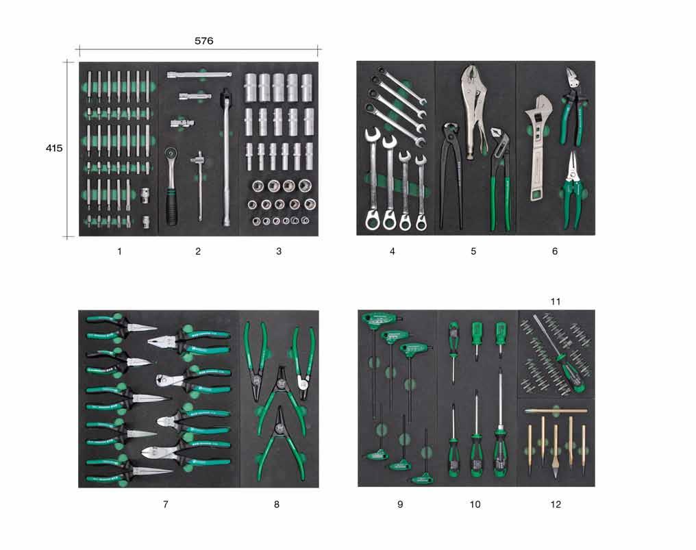 Assortimento utensili 4 cassetti -163 utensili In polietilene a bassa densità