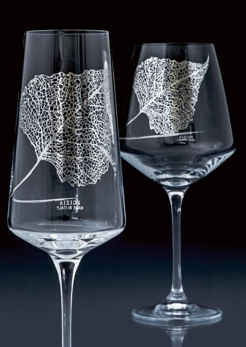 Set 2 Calici FL / Set 2 Flutes H 24 cm. Ø 7,2 cm. - Ref: E557 6438 Set 2 Calici Vini Rossi / Set 2 Wine Glasses H 24,3 Ø 10 cm.