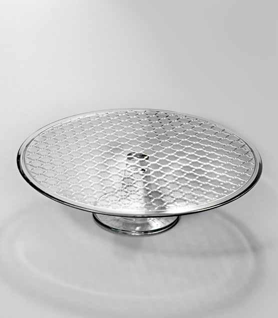 Hand-made silk-screen printing with raised Sterling Silver (980/1000). Fired at 560. Vassoio / Round tray H 16 cm. Ø 32 cm. - Ref: E533 8516 Set 6 coppette / Set 6 small bowls H 5 cm. Ø 9 cm.