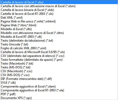 Excel 2007 VERSIONE PERSONALE dal suffisso.xls. In Microsoft Office Excel (ma anche in Word e PowerPoint) 2007 è stato introdotto un nuovo formato di file basato su XML (Office Open XML).