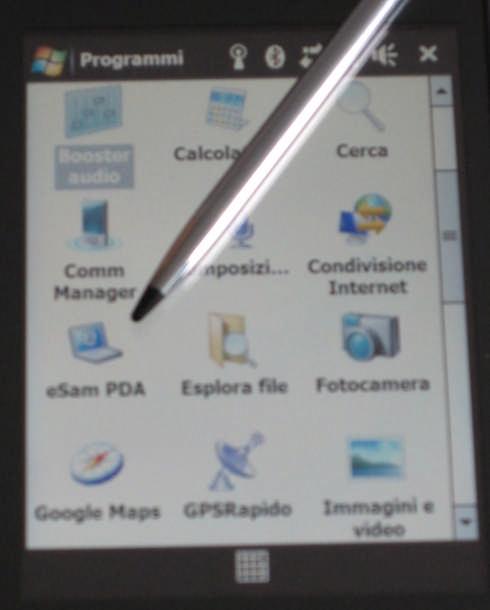 Programmazione schede controllo con esam PDA Premere sull