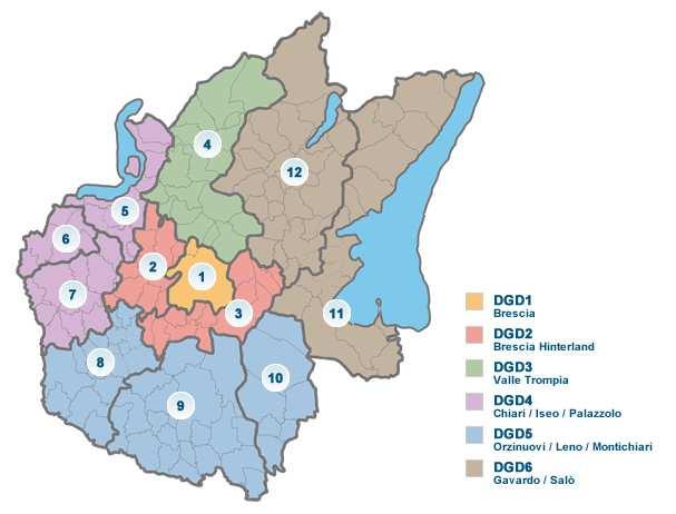 Il territorio dell ASL è diviso in dodici Distretti Socio-Sanitari, ognuno dei quali ha una sede principale ed una serie di sedi diffuse in modo da facilitare l'accesso dei cittadini.