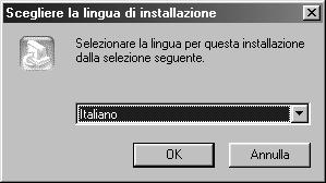 2 Quando viene visualizzata la finestra di selezione della lingua, selezionare la lingua corretta dall elenco a tendina. 3 Fare clic su OK. 4 Fare clic su Avanti.