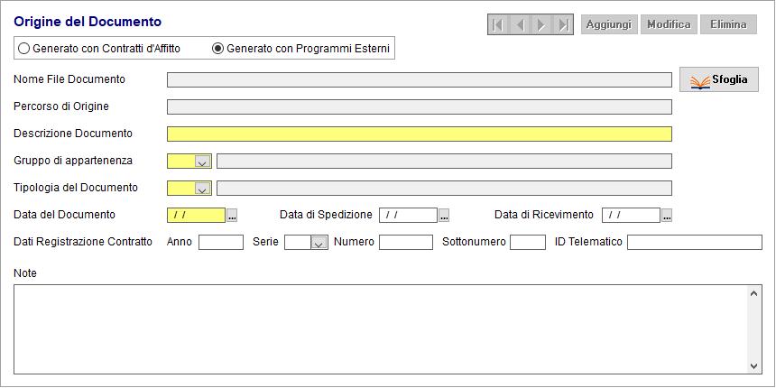 9 Gestione Documenti Si accede all'utility dalla videata di riepilogo del contratto, tramite il pulsante.