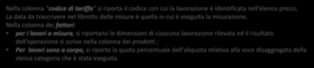 la parte di lavorazione eseguita ed il posto; c.