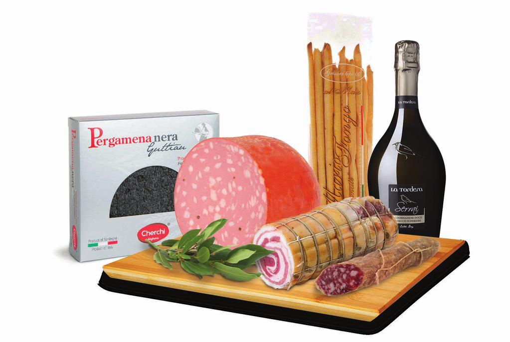 ROVANIEMI Plateau di Salumi 3 Kg* Pergamena nera di pane - Cherchi 100 gr