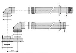 16 per lo sdoppiato Ø80 con due curve a 90 e m. 4 per il concentrico.