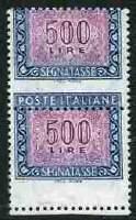 40/II - 45/IV)... 25,00 909 ** Segnatasse Lire 50 e 100 stelle IV stampati su carta fluorescente con gomma vinilica (Sass. spec. n. 44/III - 45/III)... 70,00 910 ** Segnatasse Lire 500 n.