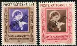 260/261, 262/263) le due serie perforate "Annullato" - ED... 90,00 976 ** Natale' 59 e S. Casimiro le due serie perforate "Annullato" (n.