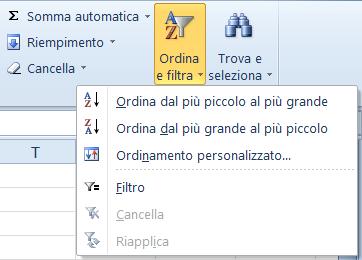 adatto Un filtro serve per escludere i dati di