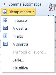 Riempimento automatico La funzione di riempimento automatico permette di: 1.