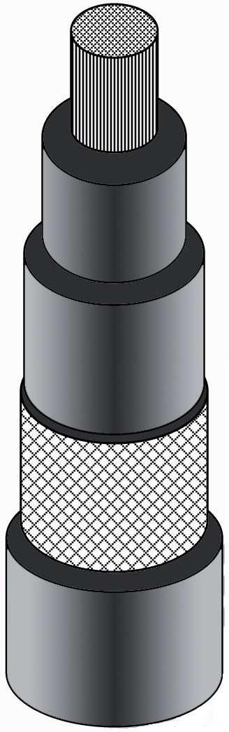 Cavi di media tensione Unipolari Medium voltage cables One core MV-FHFX 1,8/3 kv Costruzione del cavo > Conduttore Conduttore flessibile di rame stagnato secondo IEC 228, classe 5 per la costruzione