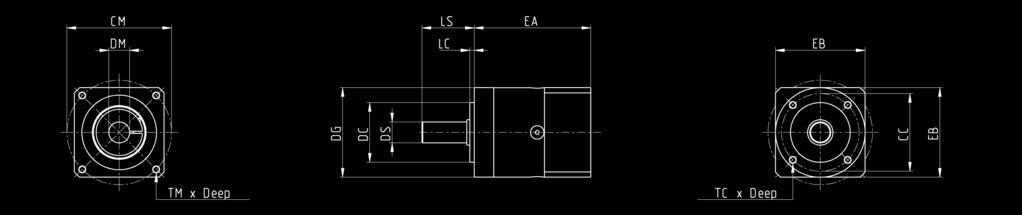 > Riduttori epicicloidali Serie GB C_Electrics > 208 RIDUTTORE EPICICLOIDALE IN LINEA Mod.