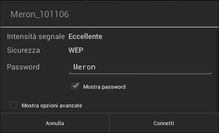 COLLEGAMENTO VIA WI-FI ALLA RETE MERON Per collegare il proprio Tablet o SmartPhone via Wi-Fi al decoder LIBELLULA: Collegate l antenna stilo, in dotazione, alla presa ANT (3) ed estendetela per