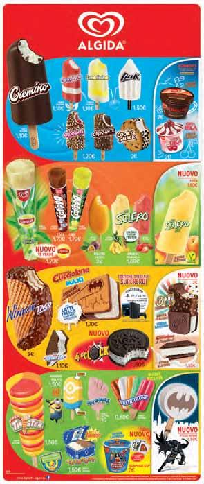 Una gamma di prodotti che piace ai bambini per la bontà del gelato e