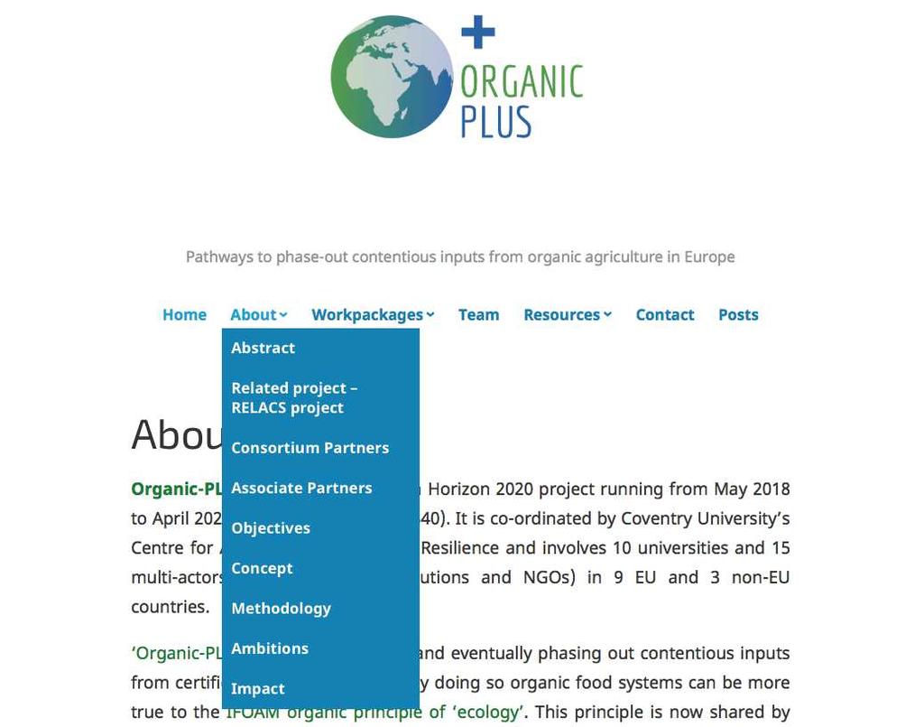 Il progetto Organic-plus