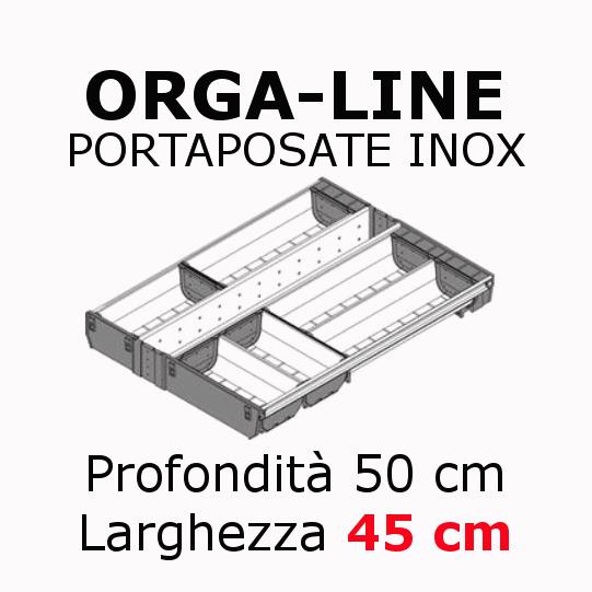 a dx e uno a sx) ACBLZ40HOOOA 0,76 ORGA-LINE: Kit portaposate inox 30 x L P50 cm art. ZSI.
