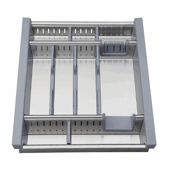 r240/s - Linea "FLEXO" by ELLETIPI - Portaposate per mobile da 40, in acciaio inox (AISI 430) e plastica adattare ai diversi tipi di cassetto - Dimensioni in mm (LxPxH) 310/330x460x60 50,00
