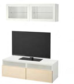 BESTÅ soluzione TV con pensili 255 BESTÅ soluzione TV con pensili 255 Mobile TV 180 42 cm, H 48 cm. Pensile 180 22 cm, H 38 cm. Illuminazione in vendita separatamente.