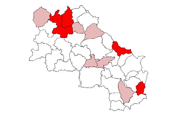 Distribuzione della starna nei comuni della