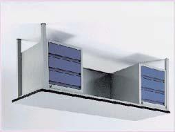 pedestal with two drawers with central locking Due cassettiere a 3 cassetti con chiusura simultanea Pannello di chiusura