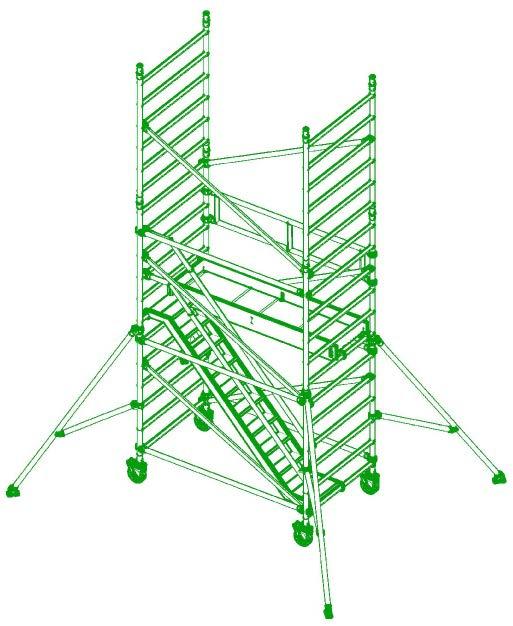 16-RI4 Prelevare una 2 rampa di scala e n 2 corrimani, dall interno della torre collocarli secondo lo schema; fig. 18-RI4 fig.