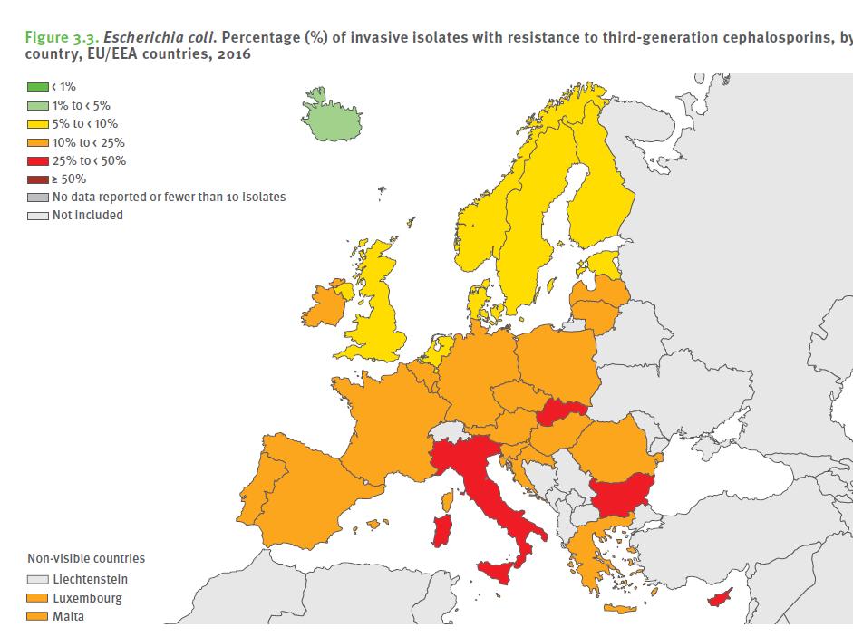 Ferrara 2017 E.coli da emocoltura % R cefalosporine di III 31,7 30,5 E1.