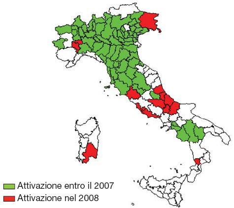 Programmi di screening colorettale: test di primo livello e popolazione target Programmi di screening colorettale per anno di