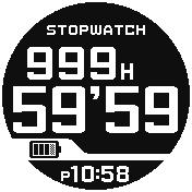 Cronometro Il cronometro può essere utilizzato per eseguire la misurazione del tempo trascorso in unità da 1 secondo fino a 999 ore, 59 minuti e 59 secondi.