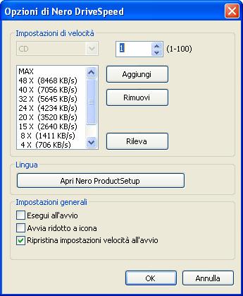 Nero DriveSpeed 4.1 Opzioni di Nero DriveSpeed Fig.
