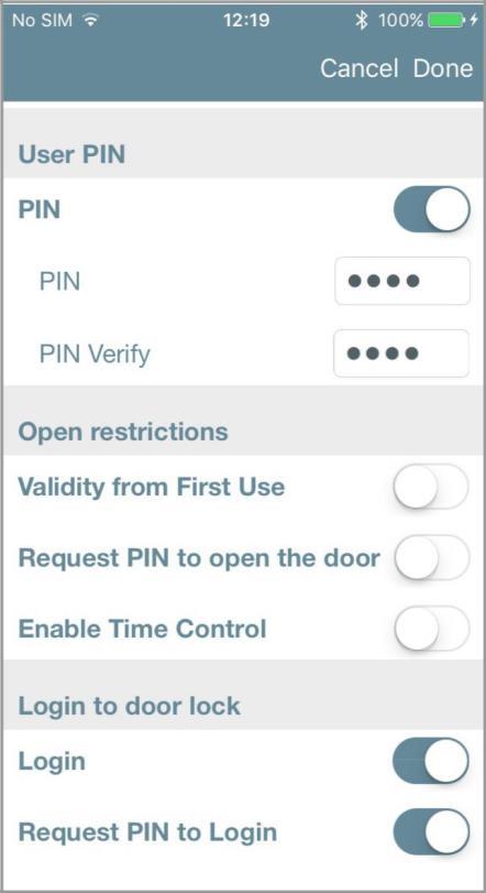 Puoi anche aggiungere un codice PIN, per massima sicurezza, che verrà richiesto ogni volta che entri in Programmazione.