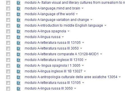 Nel caso di invio di programmi dei corsi e documenti relativi al Modulo A, utilizzare come titolo Modulo A Titolo del corso come nell