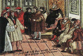 Lutero brucia la Bolla papale Alla Dieta di Worms, di fronte a CARLO V, Lutero rifiutò