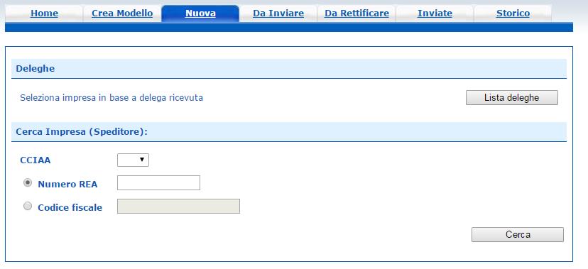 Cert O Creazione modello base - 2 I dati dell impresa vengono caricati direttamente dal Registro Imprese.