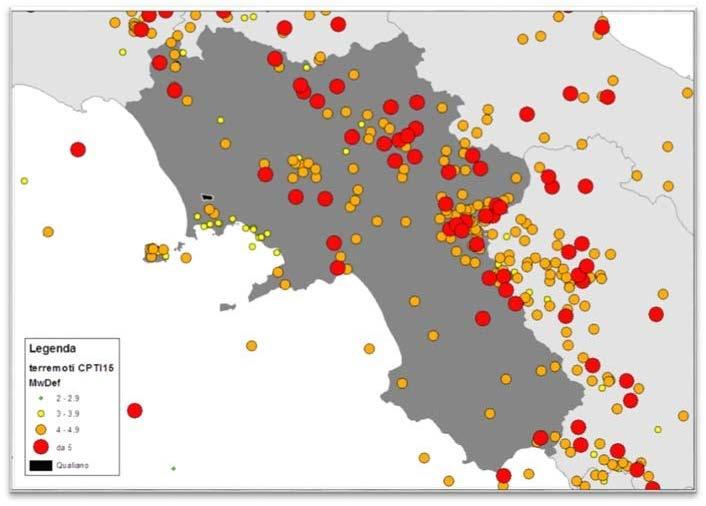 Rischio sismico Il territorio qualianese rientra nella II zona sismica, ossia una zona con pericolosità sismica media dove possono