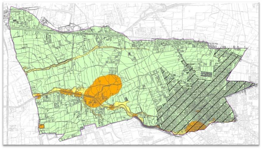 Carta della Stabilità Complessiva Il territorio comunale è stato suddiviso in: Area potenzialmente instabile, in prossimità di aree cartografate dall Autorità di Bacino Campania Centrale a