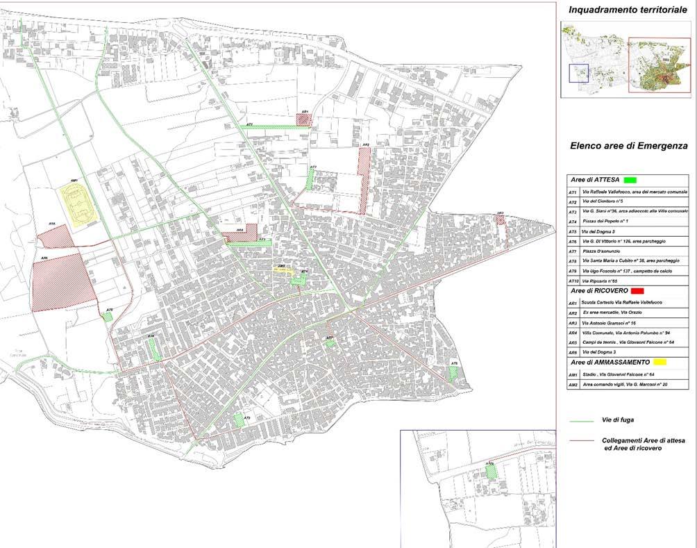 Interventi strategici Le "AREE DI ATTESA", sono identificate in cartografia dal colore verde Le "AREE DI RICOVERO" sono identificate in cartografia da