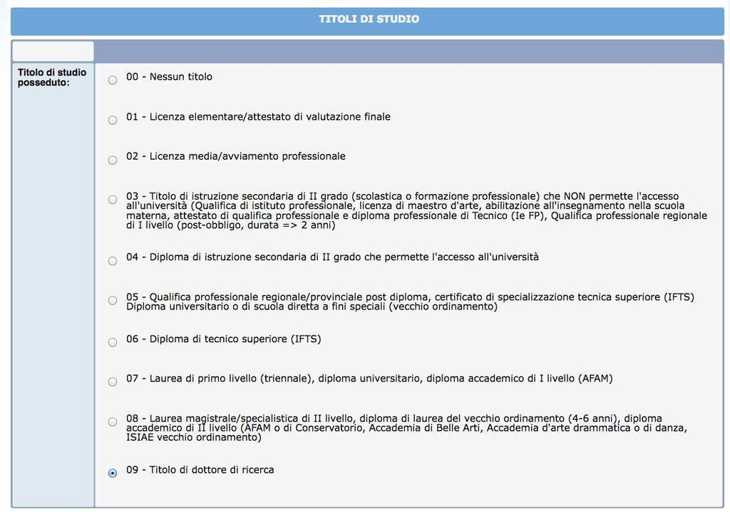 dati relativi al