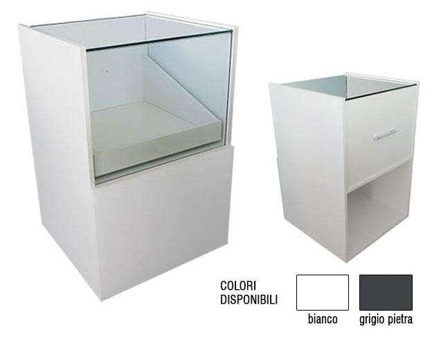 BANCO H&D VETRINA Banco modulare con teca di vetro alta, serie H&D, struttura in