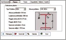 TRAVE PORTATA TIPO PROFILATO MISURA PROFILATO DX (MM) È possibile scegliere da un database vastissimo di profilati quello adatto alle esigenze del progettista e in tempo reale