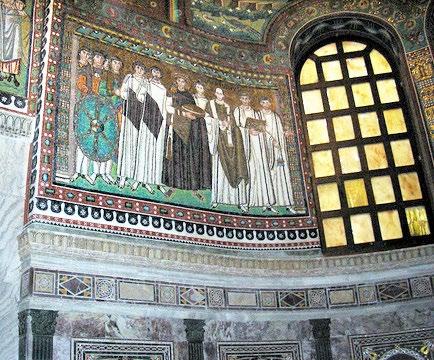 Vitale, Ravenna Questo pannello si trova nel vano absidale della chiesa bizantina di San Vitale