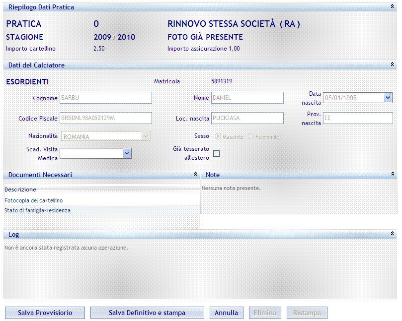 Dati pratica Tipo richiesta Elenco documenti da allegare alla pratica Comunicazioni /Note da parte del comitato Annulla ogni operazione corrente Storico operazioni pratica Salva i dati immessi fino a