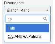 Ovviamente, lo stesso responsabile, in fase di consultazione del cartellino, può visualizzare anche il cartellino dei propri sottoposti selezionando il dipendente che interessa dai parametri